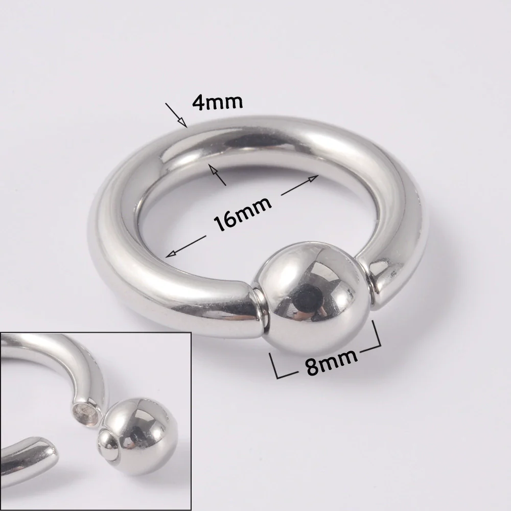 316L Stainless Steel Round Clip Ball Multipurpose Ring Earrings Ear Bone Ring Unisex Simple Style - Image 10