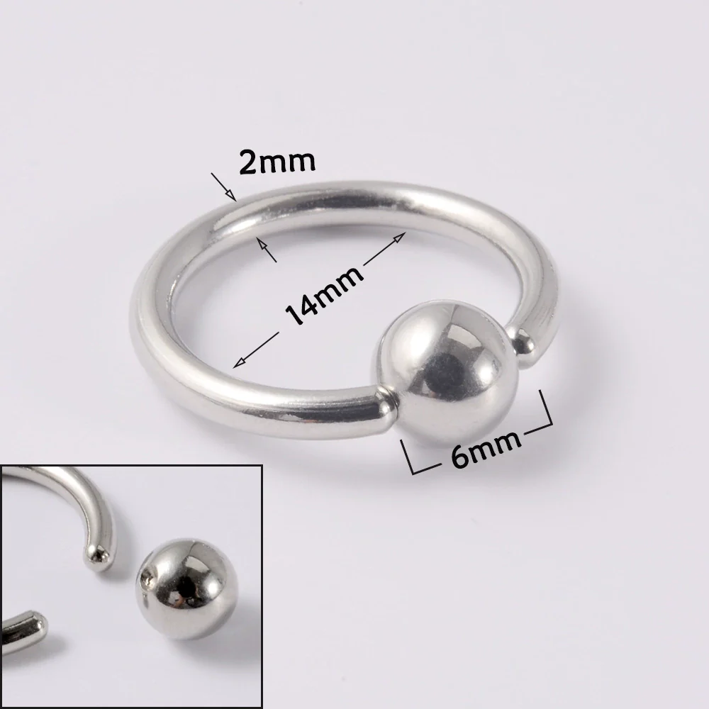 316L Stainless Steel Round Clip Ball Multipurpose Ring Earrings Ear Bone Ring Unisex Simple Style - Image 12