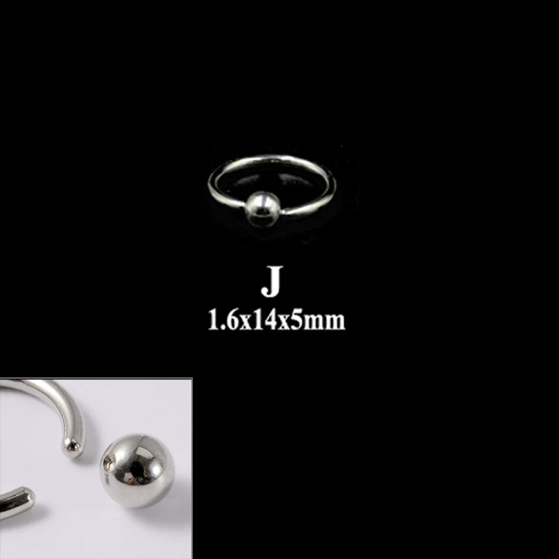 316L Stainless Steel Round Clip Ball Multipurpose Ring Earrings Ear Bone Ring Unisex Simple Style - Image 15