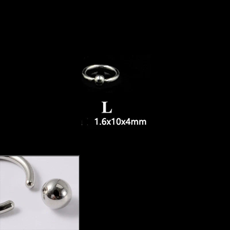 316L Stainless Steel Round Clip Ball Multipurpose Ring Earrings Ear Bone Ring Unisex Simple Style - Image 17