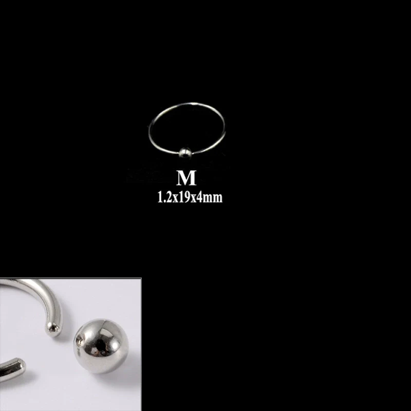 316L Stainless Steel Round Clip Ball Multipurpose Ring Earrings Ear Bone Ring Unisex Simple Style - Image 18