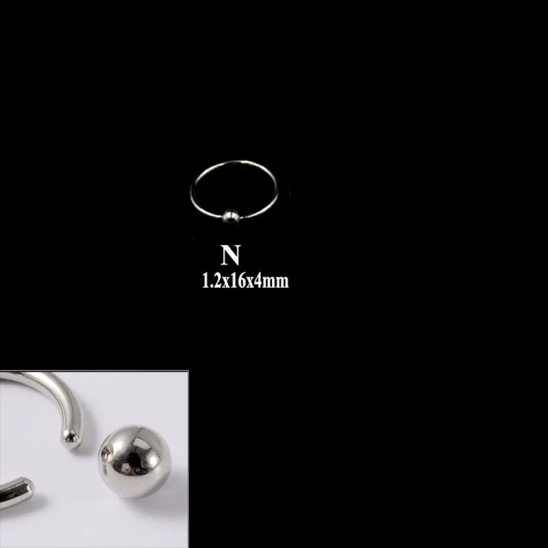 316L Stainless Steel Round Clip Ball Multipurpose Ring Earrings Ear Bone Ring Unisex Simple Style - Image 19