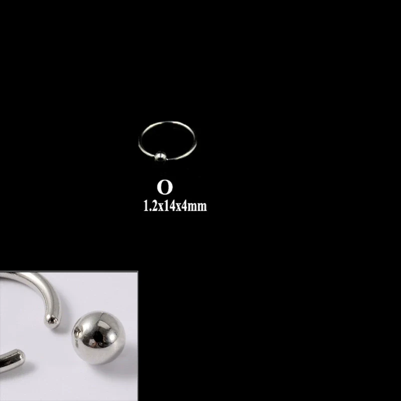 316L Stainless Steel Round Clip Ball Multipurpose Ring Earrings Ear Bone Ring Unisex Simple Style - Image 20
