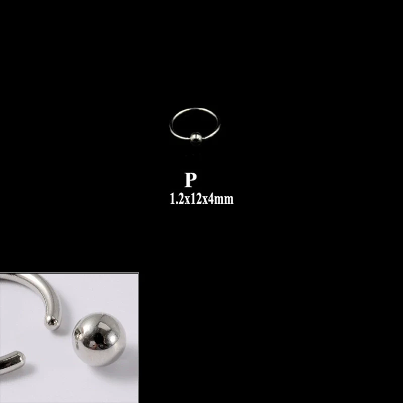316L Stainless Steel Round Clip Ball Multipurpose Ring Earrings Ear Bone Ring Unisex Simple Style - Image 21