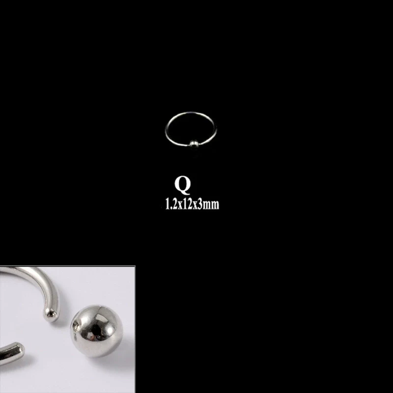 316L Stainless Steel Round Clip Ball Multipurpose Ring Earrings Ear Bone Ring Unisex Simple Style - Image 22
