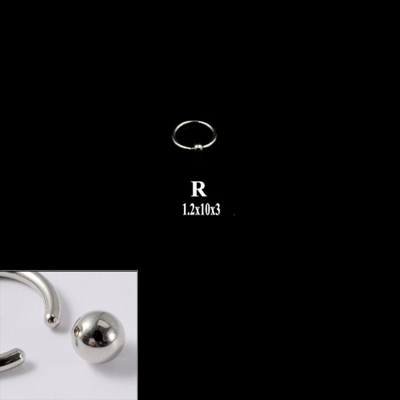 316L Stainless Steel Round Clip Ball Multipurpose Ring Earrings Ear Bone Ring Unisex Simple Style - Image 23