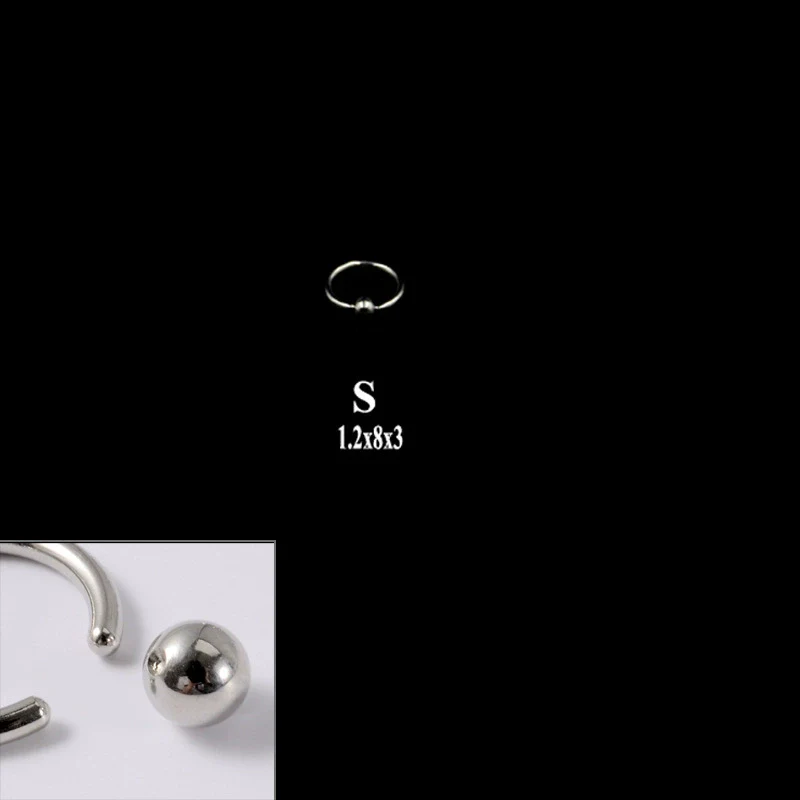 316L Stainless Steel Round Clip Ball Multipurpose Ring Earrings Ear Bone Ring Unisex Simple Style - Image 24