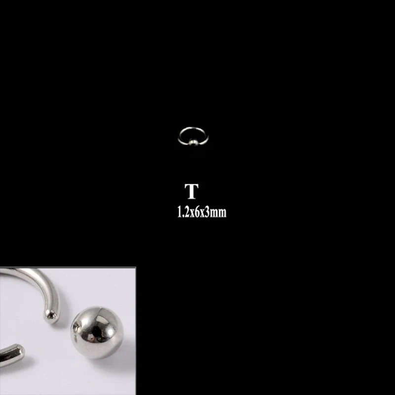 316L Stainless Steel Round Clip Ball Multipurpose Ring Earrings Ear Bone Ring Unisex Simple Style - Image 25