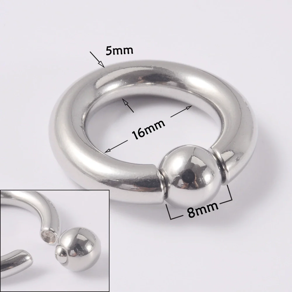 316L Stainless Steel Round Clip Ball Multipurpose Ring Earrings Ear Bone Ring Unisex Simple Style - Image 4