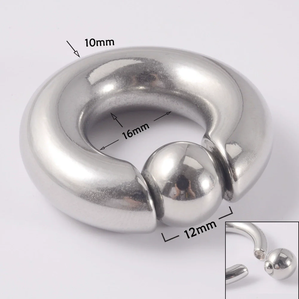 316L Stainless Steel Round Clip Ball Multipurpose Ring Earrings Ear Bone Ring Unisex Simple Style - Image 6