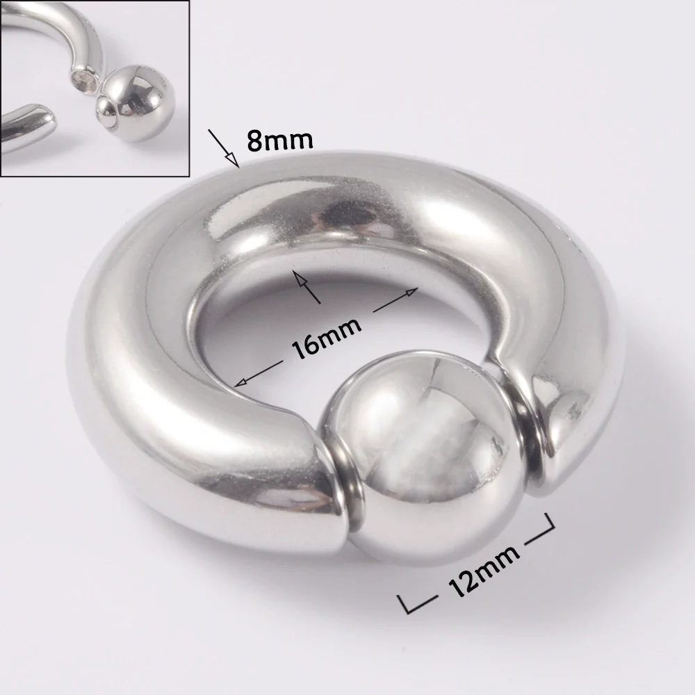 316L Stainless Steel Round Clip Ball Multipurpose Ring Earrings Ear Bone Ring Unisex Simple Style - Image 7