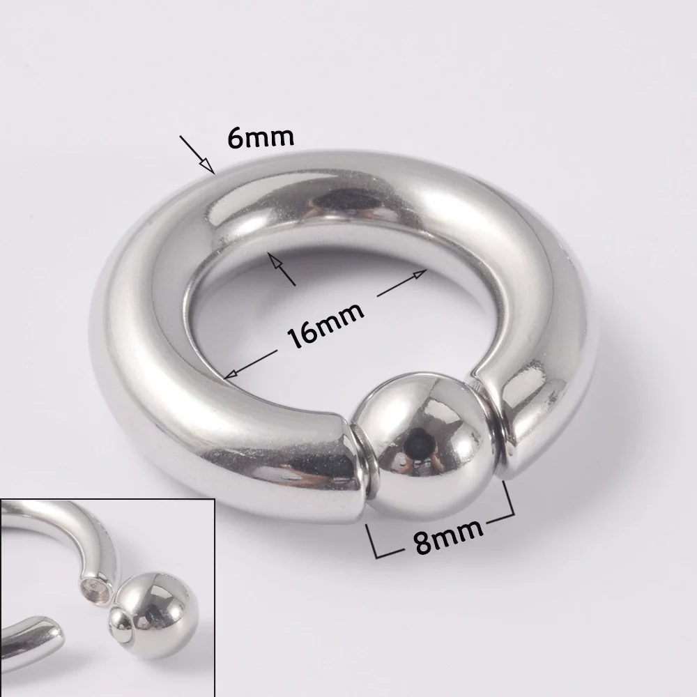 316L Stainless Steel Round Clip Ball Multipurpose Ring Earrings Ear Bone Ring Unisex Simple Style - Image 8