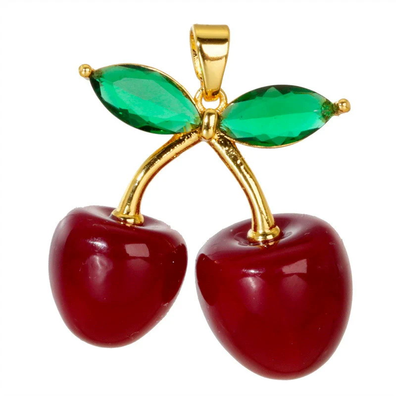 Accessories Copper Fruit Pattern Set With Diamonds Pendant Necklace Earrings Bracelet - Image 5