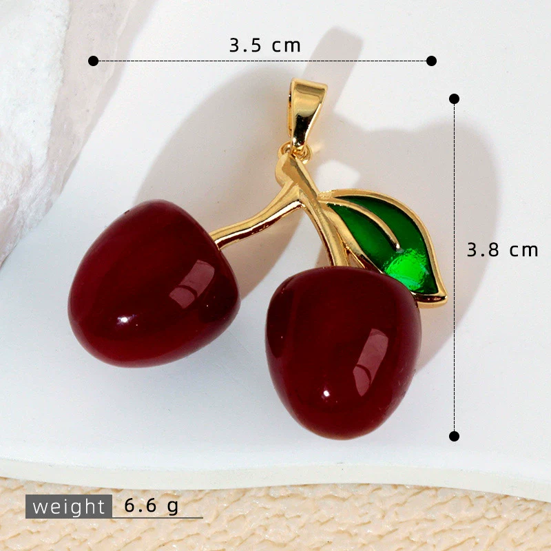 Accessories Copper Fruit Pattern Set With Diamonds Pendant Necklace Earrings Bracelet - Image 7