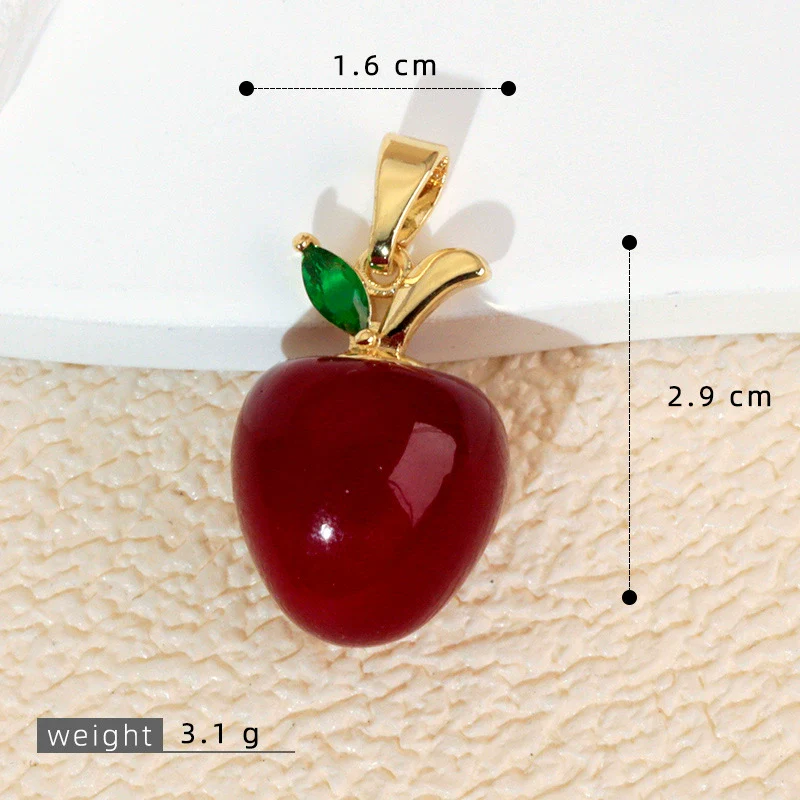 Accessories Copper Fruit Pattern Set With Diamonds Pendant Necklace Earrings Bracelet - Image 8