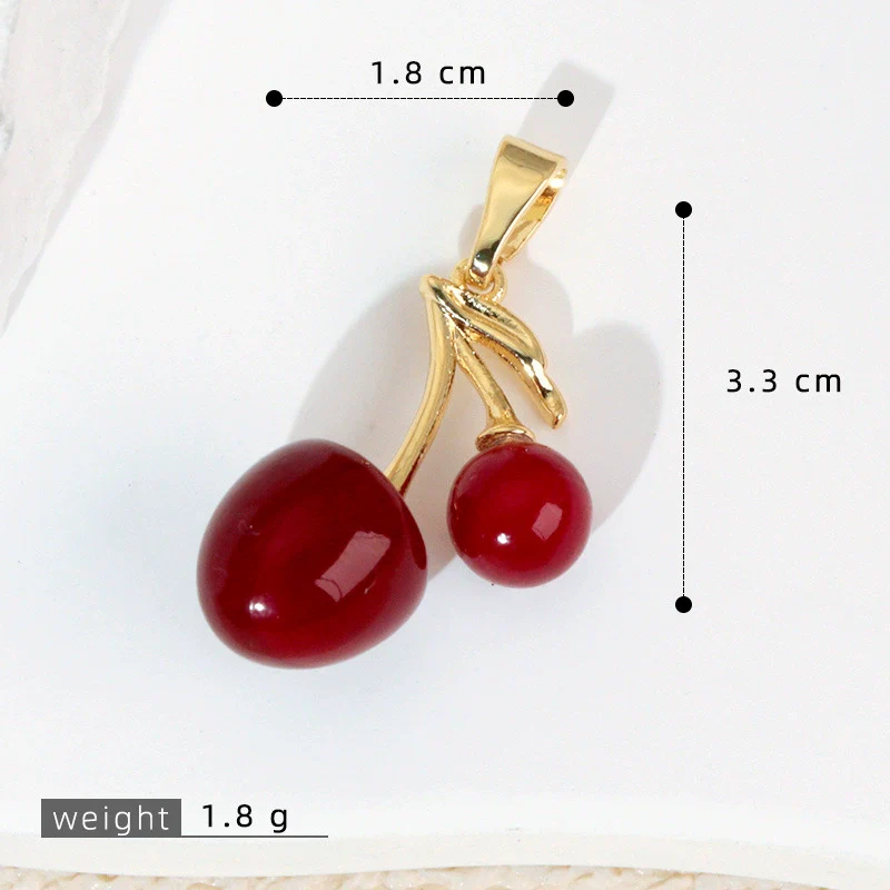 Accessories Copper Fruit Pattern Set With Diamonds Pendant Necklace Earrings Bracelet - Image 9