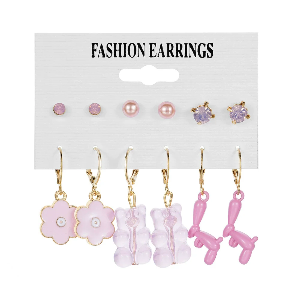 Acrylic Alloy Cute Animal Zodiac Micro Inlay Earrings - Image 6