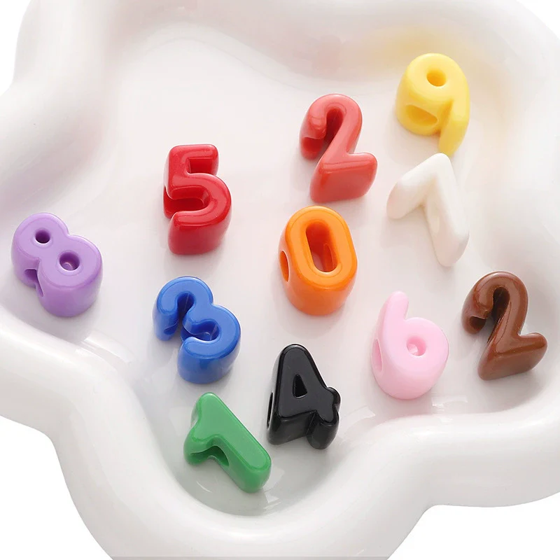 Acrylic Digital English Round Bead Diy Handmade Bracelet And Mobile Phone Chain Decoration Material - Image 6