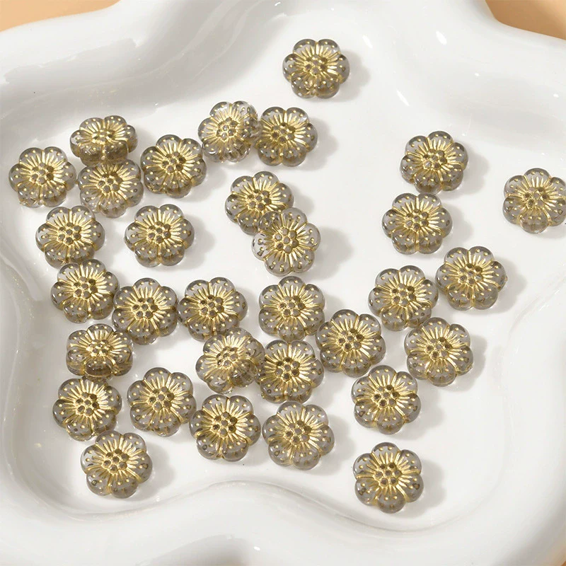 Acrylic Gold Edge Bronzing Flower Jewelry Accessories - Image 12