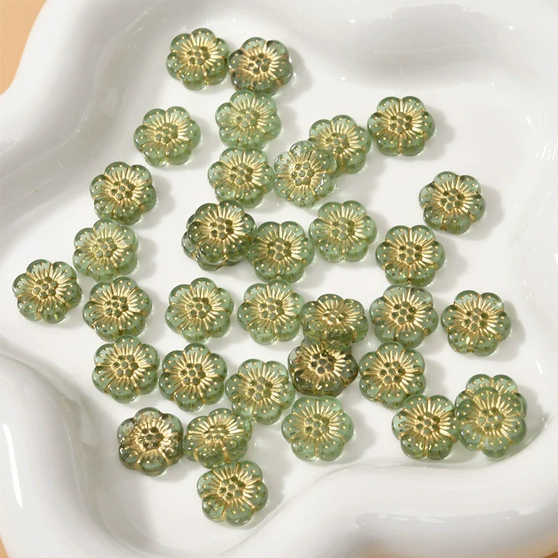 Acrylic Gold Edge Bronzing Flower Jewelry Accessories - Image 3