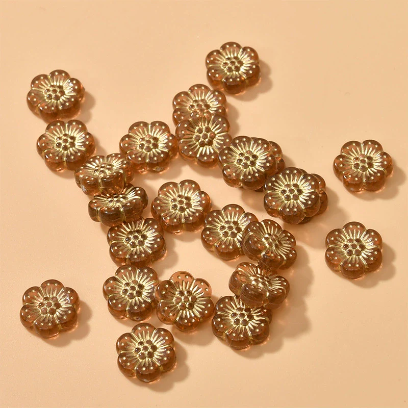 Acrylic Gold Edge Bronzing Flower Jewelry Accessories - Image 4