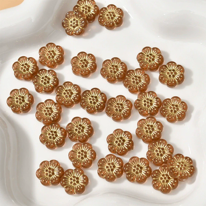 Acrylic Gold Edge Bronzing Flower Jewelry Accessories - Image 9