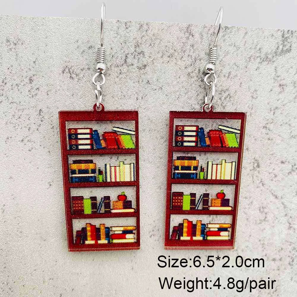 Acrylic Handmade Animal Geometric Cartoon Character Earrings For Women Book Lovers - Image 9
