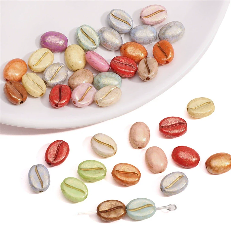 Acrylic Handmade Beaded Jewelry Accessories Coffee Bean Bracelet Mobile Phone Chain - Image 16