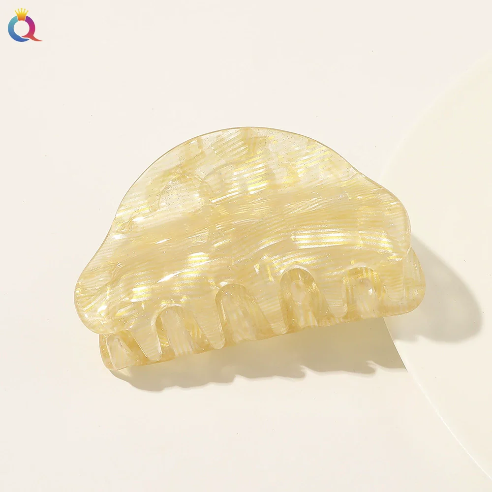 Acrylic Handmade Geometric Sequined Marble Pattern Women's Hair Clip - Image 13
