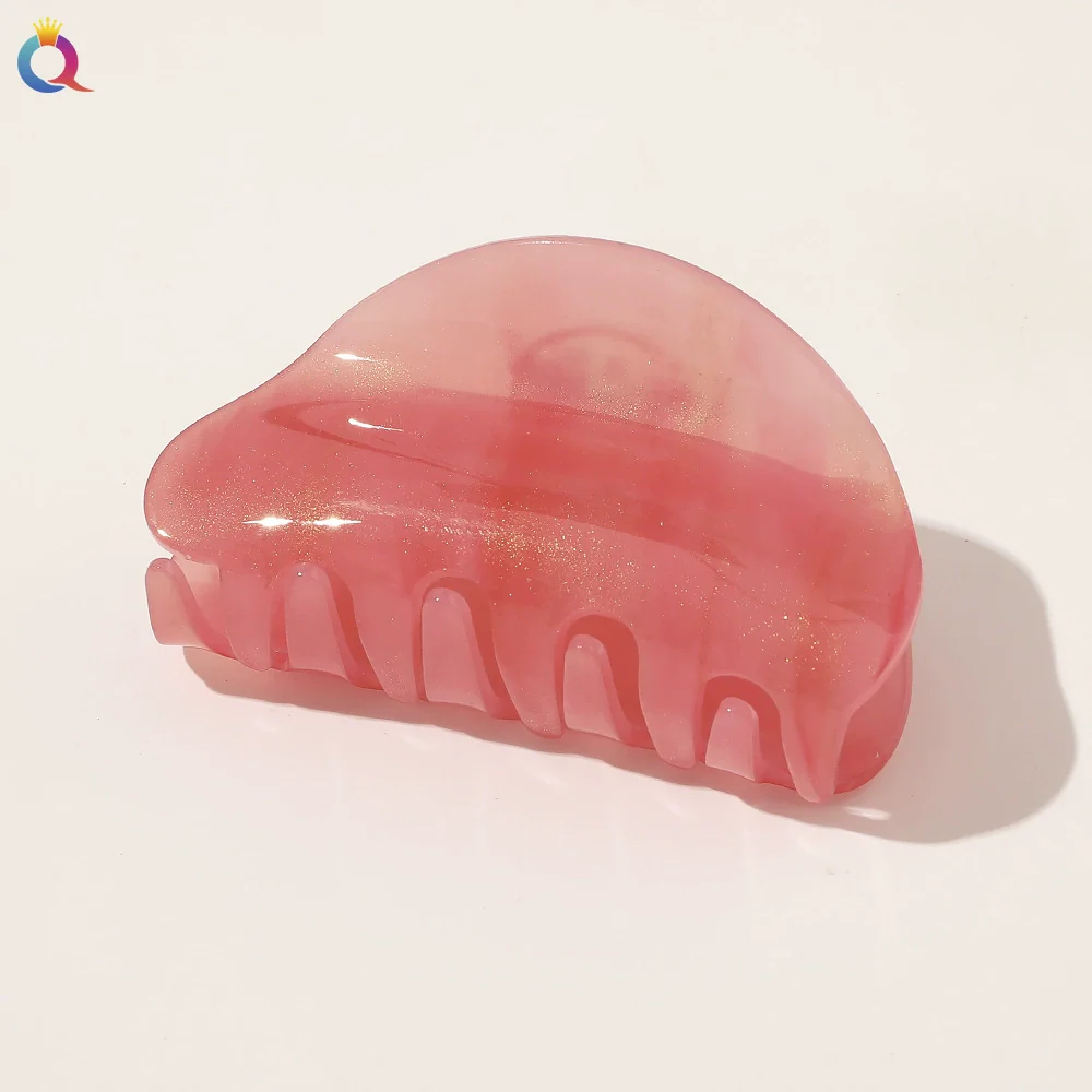 Acrylic Handmade Geometric Sequined Marble Pattern Women's Hair Clip - Image 7