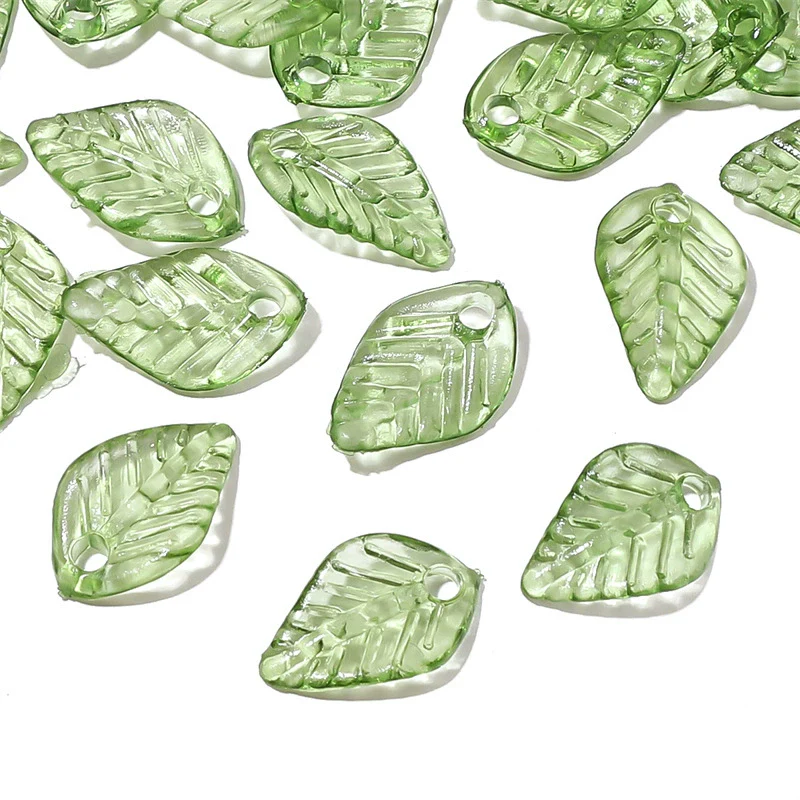 Acrylic Handmade Jewelry Accessories Tree Leaves Shaped Beaded Necklace Bracelet Earrings Loose Beads - Image 11