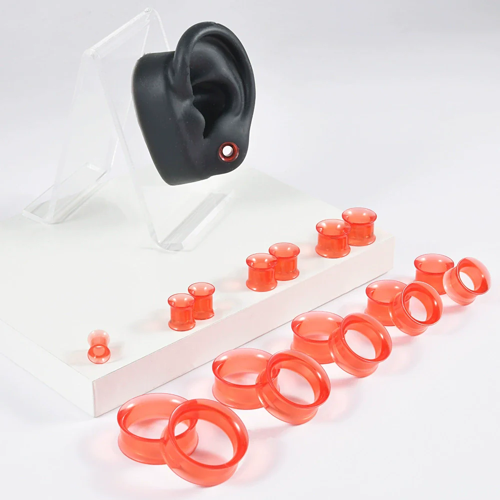 Acrylic Hollow Ear Expander Hip Hop Style Waist Drum Pattern Piercing Auricle Earrings - Image 2