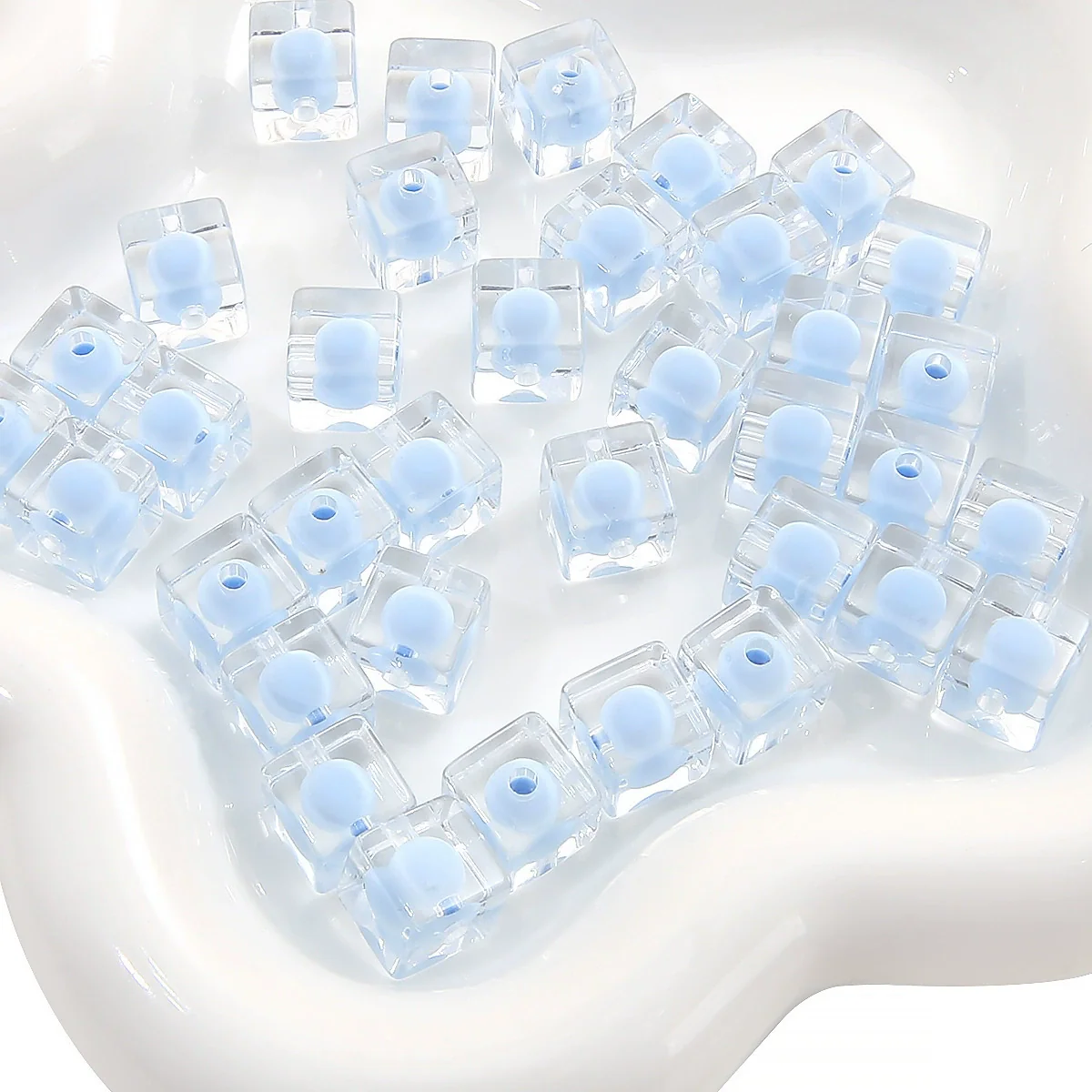 Acrylic Square Beads For Handmade Bracelet And Necklace Accessories Sweet Style Geometric Pattern - Image 8
