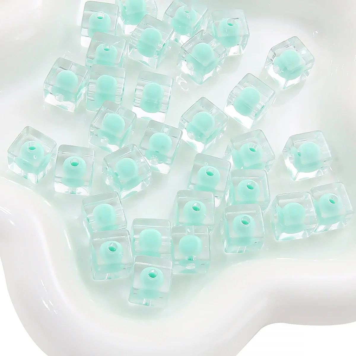Acrylic Square Beads For Handmade Bracelet And Necklace Accessories Sweet Style Geometric Pattern - Image 9