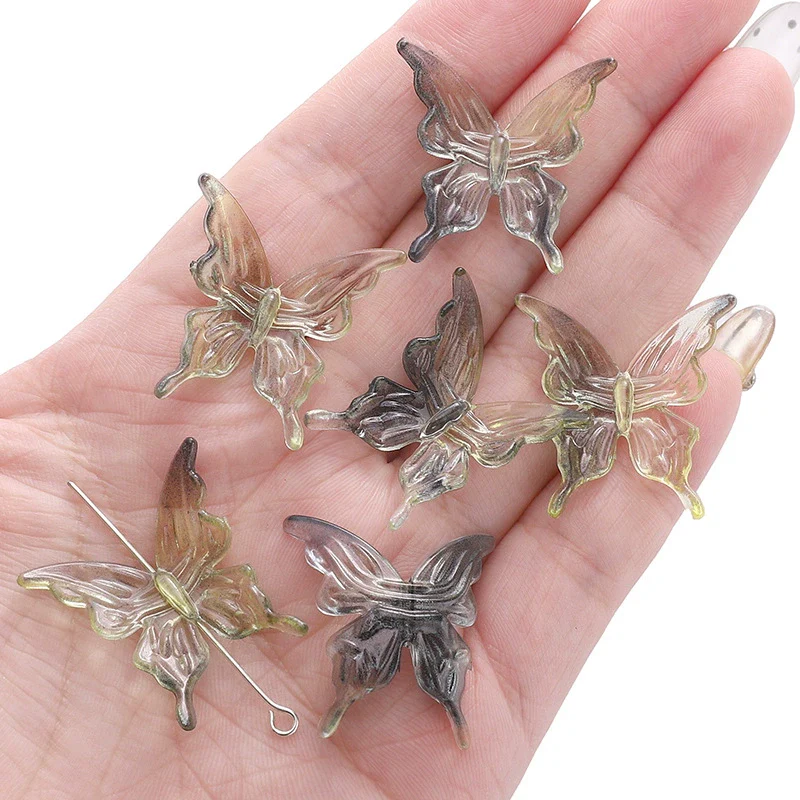 Acrylic Transparent Twocolor Gradient Butterfly Handmade Necklace Pendant Material Accessories - Image 11