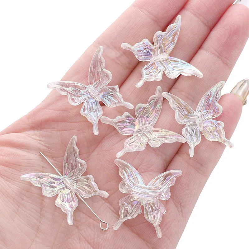 Acrylic Transparent Twocolor Gradient Butterfly Handmade Necklace Pendant Material Accessories - Image 14
