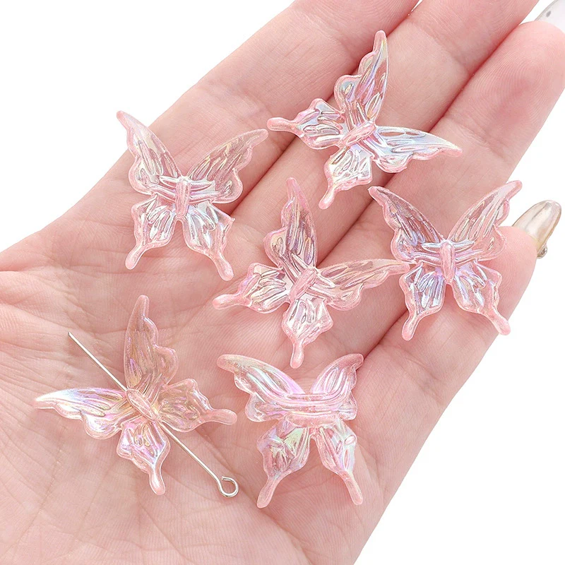 Acrylic Transparent Twocolor Gradient Butterfly Handmade Necklace Pendant Material Accessories - Image 15