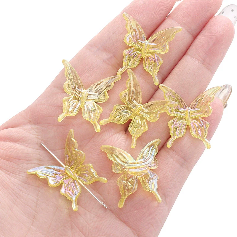 Acrylic Transparent Twocolor Gradient Butterfly Handmade Necklace Pendant Material Accessories - Image 16