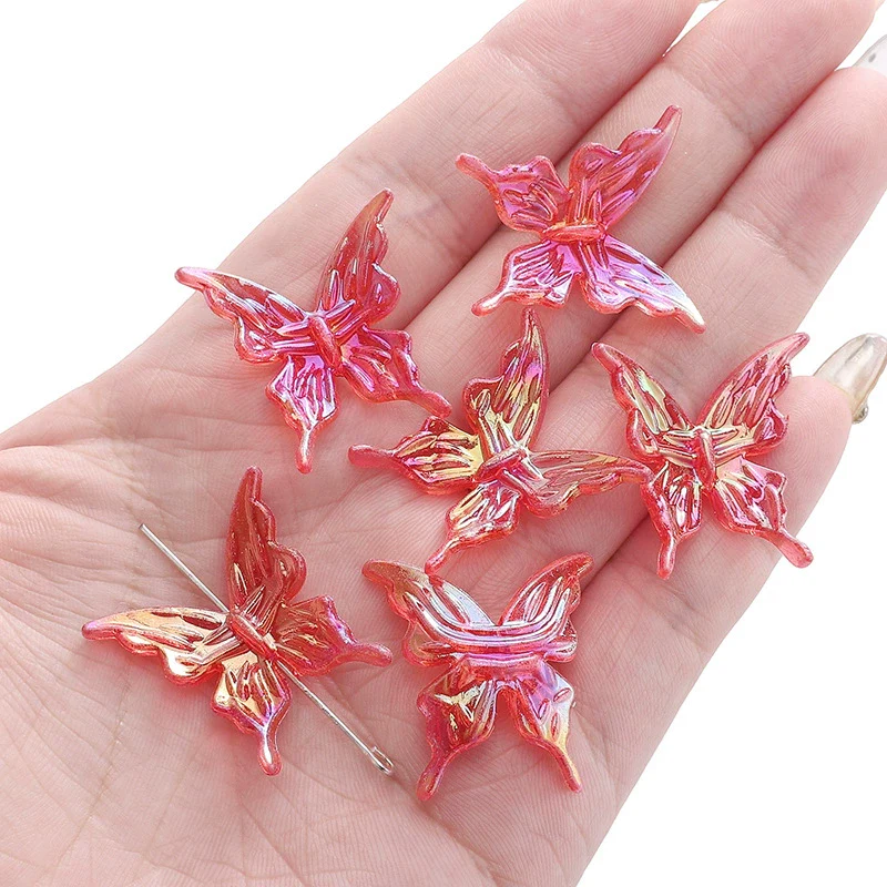 Acrylic Transparent Twocolor Gradient Butterfly Handmade Necklace Pendant Material Accessories - Image 19
