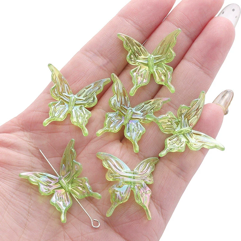 Acrylic Transparent Twocolor Gradient Butterfly Handmade Necklace Pendant Material Accessories - Image 20