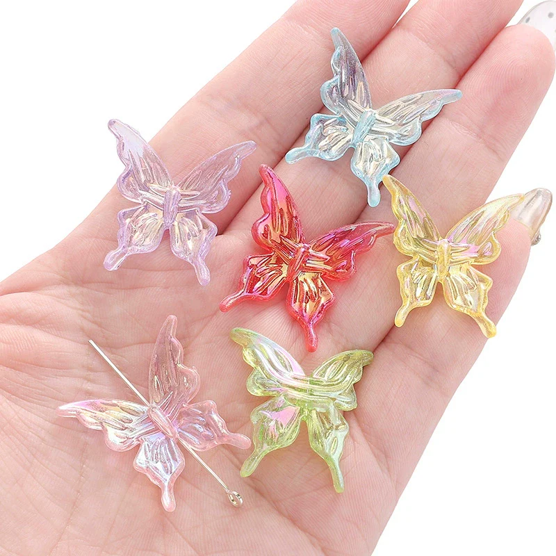 Acrylic Transparent Twocolor Gradient Butterfly Handmade Necklace Pendant Material Accessories - Image 6