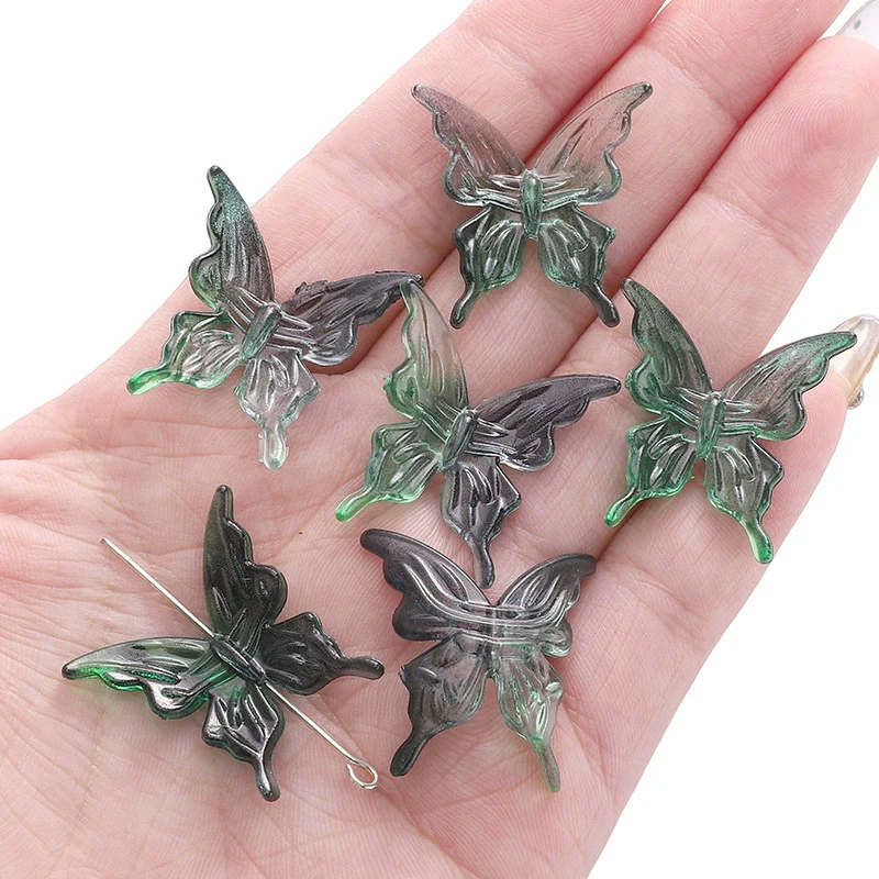 Acrylic Transparent Twocolor Gradient Butterfly Handmade Necklace Pendant Material Accessories - Image 7