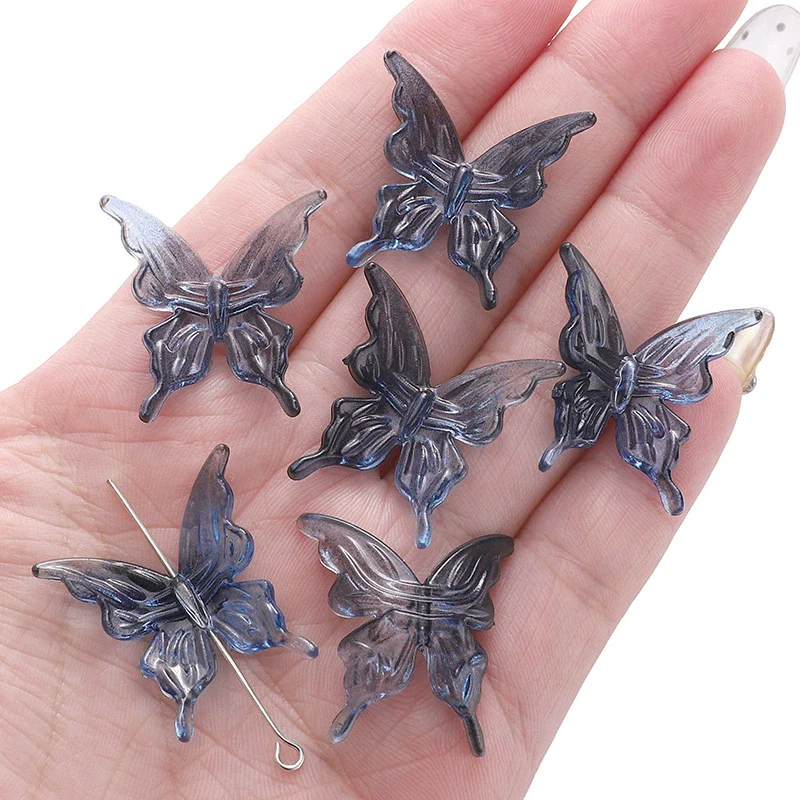 Acrylic Transparent Twocolor Gradient Butterfly Handmade Necklace Pendant Material Accessories - Image 8