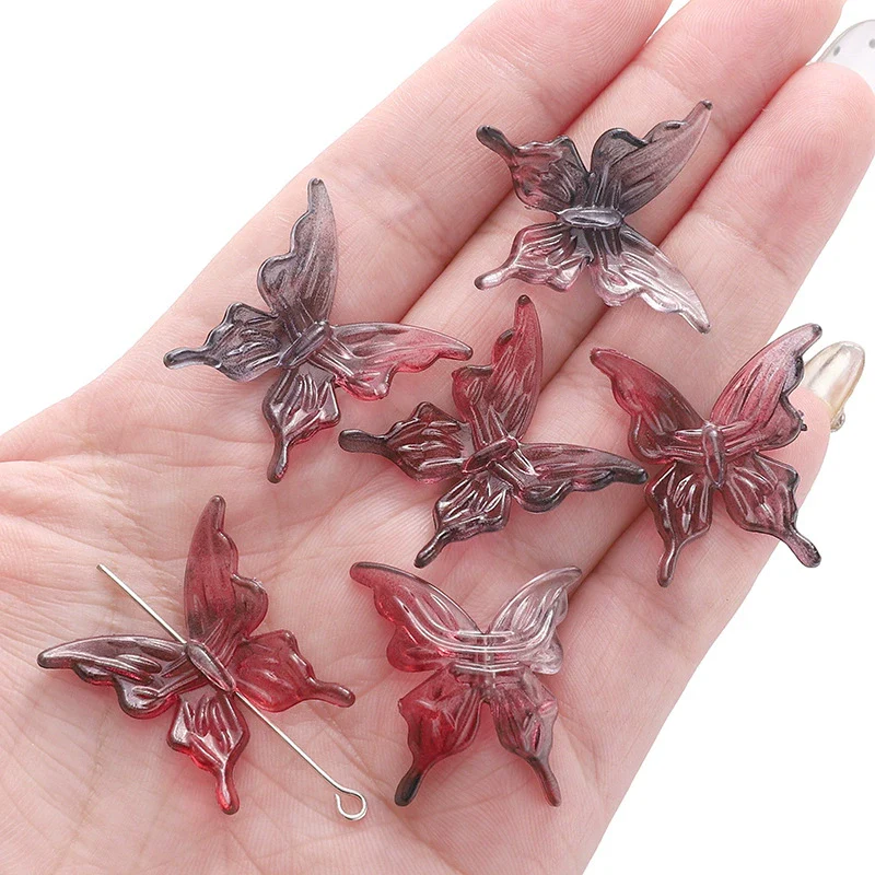 Acrylic Transparent Twocolor Gradient Butterfly Handmade Necklace Pendant Material Accessories - Image 9