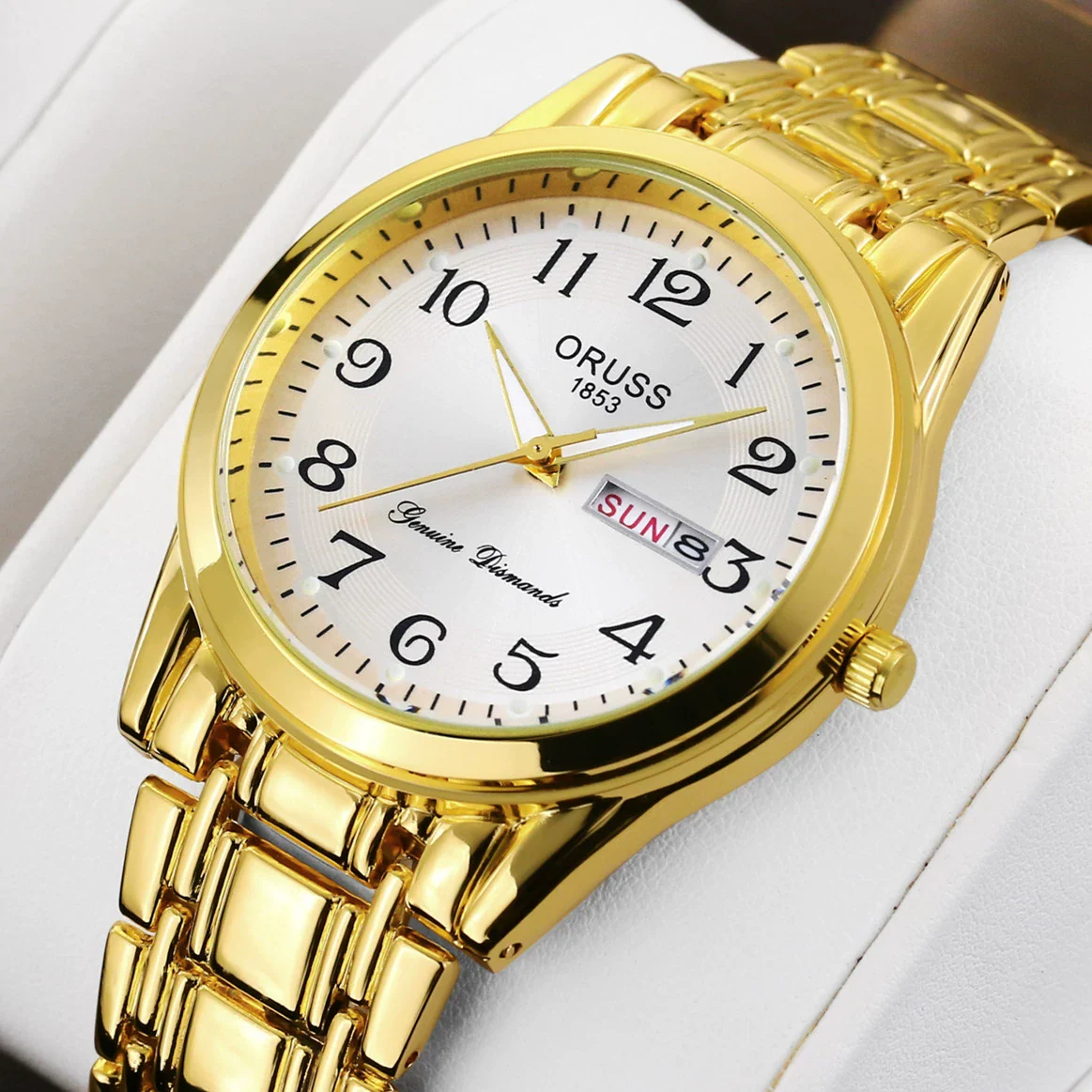 Adult Watch Alloy Case And Strap Round Dial Digital Quartz Luminous Waterproof