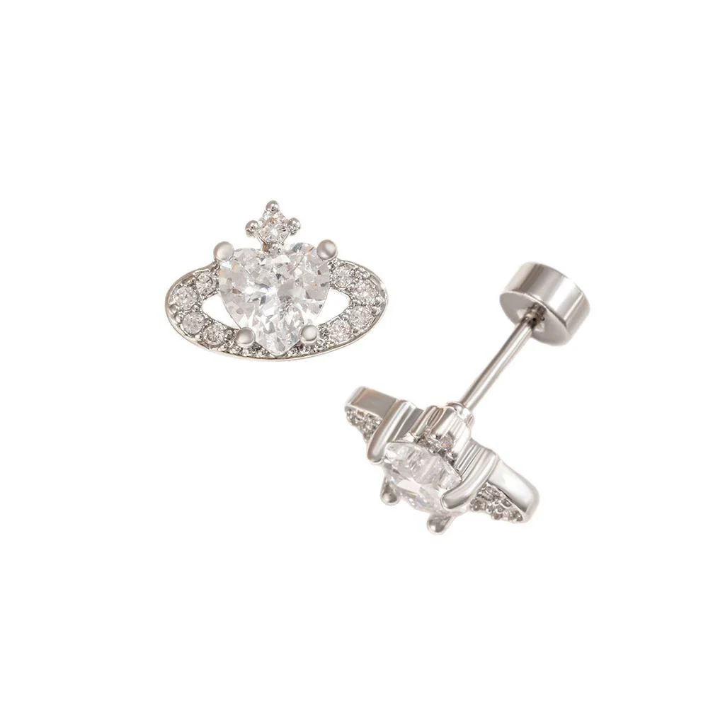 Allmatch Heartshaped Copper Electroplated Girls' Earrings - Image 3