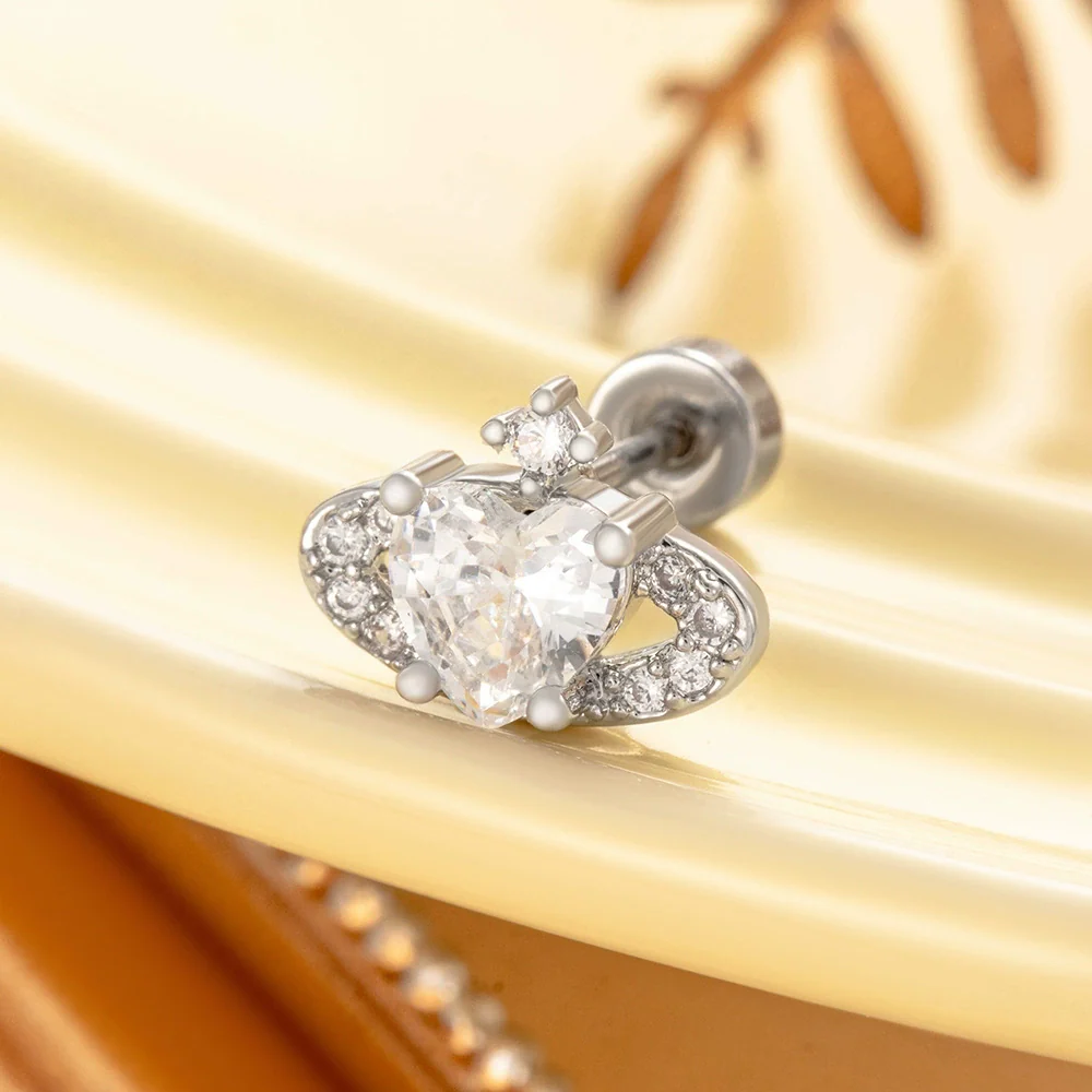 Allmatch Heartshaped Copper Electroplated Girls' Earrings - Image 4