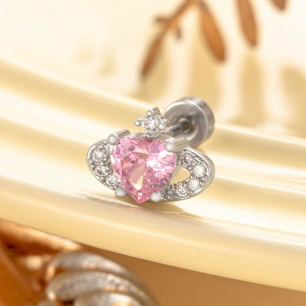 Allmatch Heartshaped Copper Electroplated Girls' Earrings - Image 5