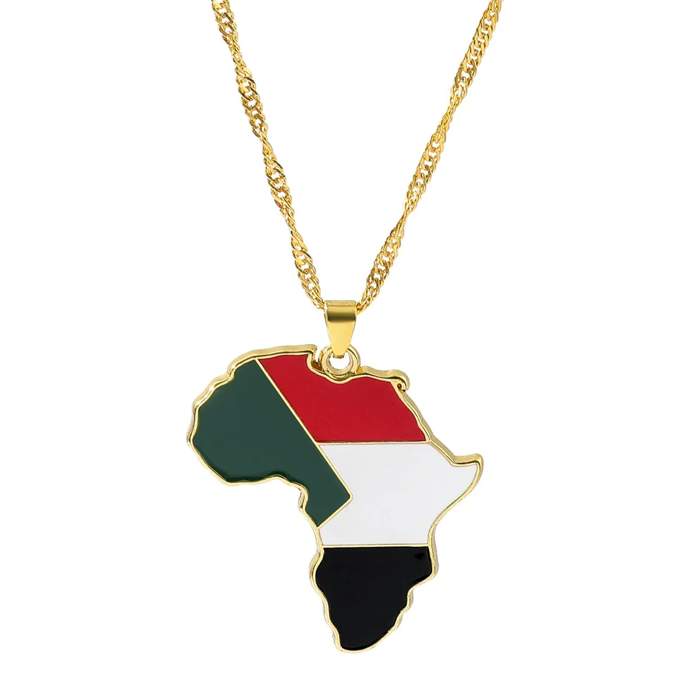Alloy Africa Map Pendant Necklace With Electroplating Unisex Style - Image 14