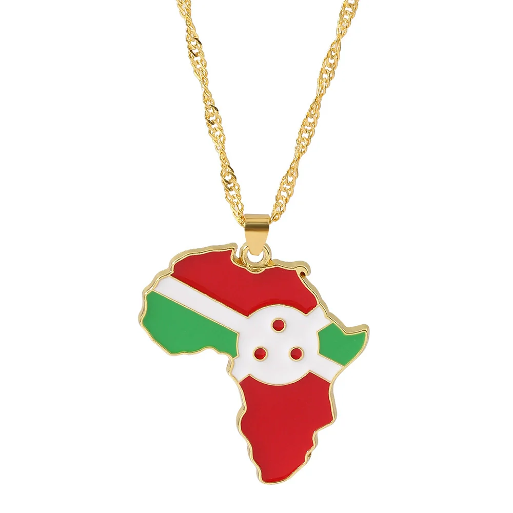 Alloy Africa Map Pendant Necklace With Electroplating Unisex Style - Image 24